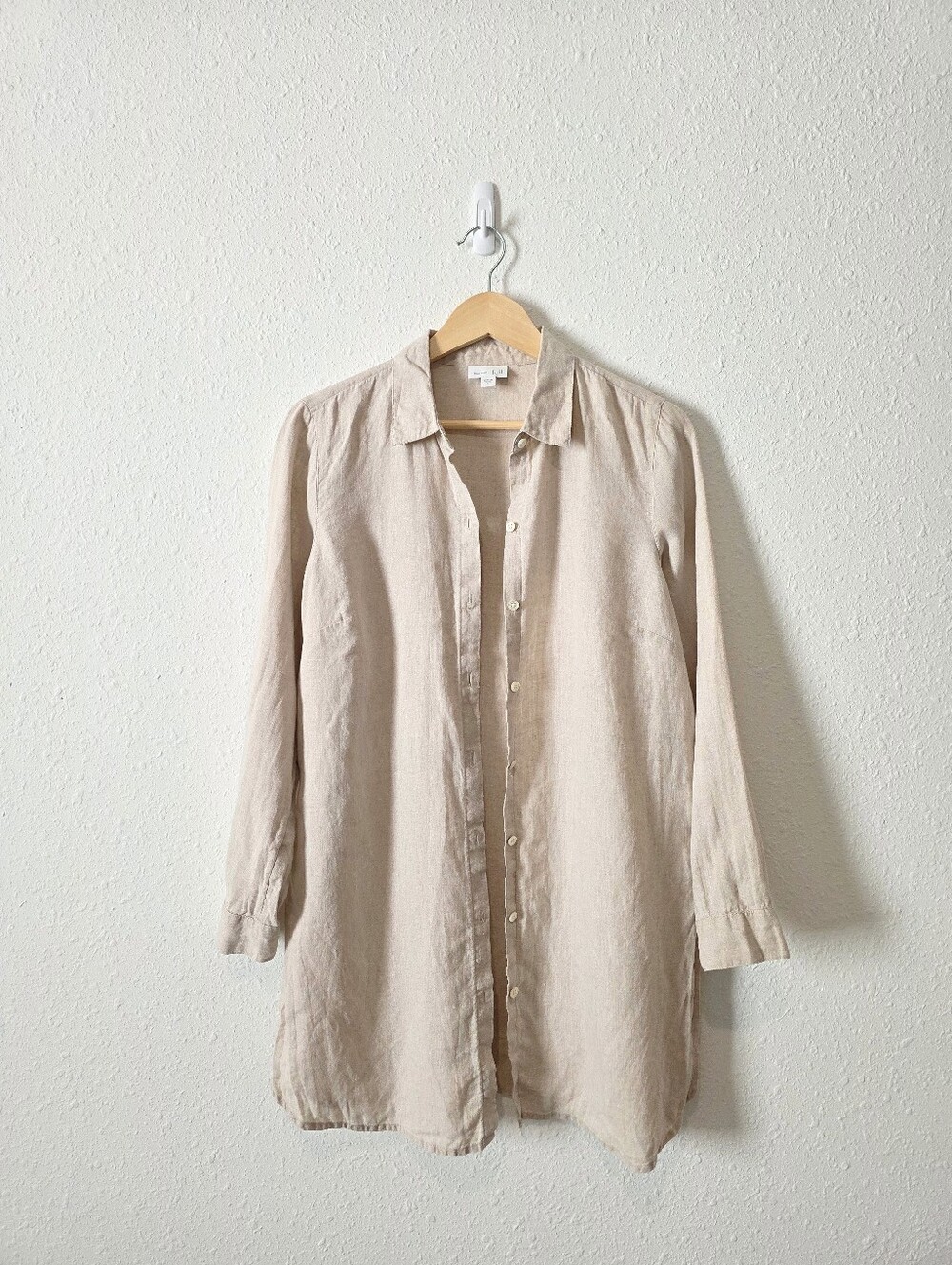 J.Jill Linen Relaxed Button Up Tunic Shirt S